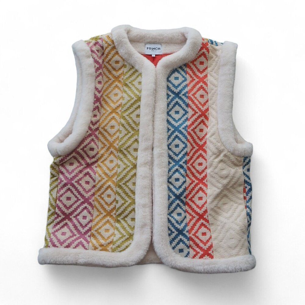 Frnch Simone Geometric Gillet Vest "Multicolor" F12487 Women's Small (S)‎